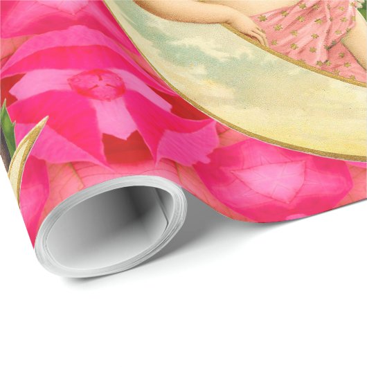 Romantic  Angel met Cat Victoriaans Cadeaupapier (Rol Hoek)