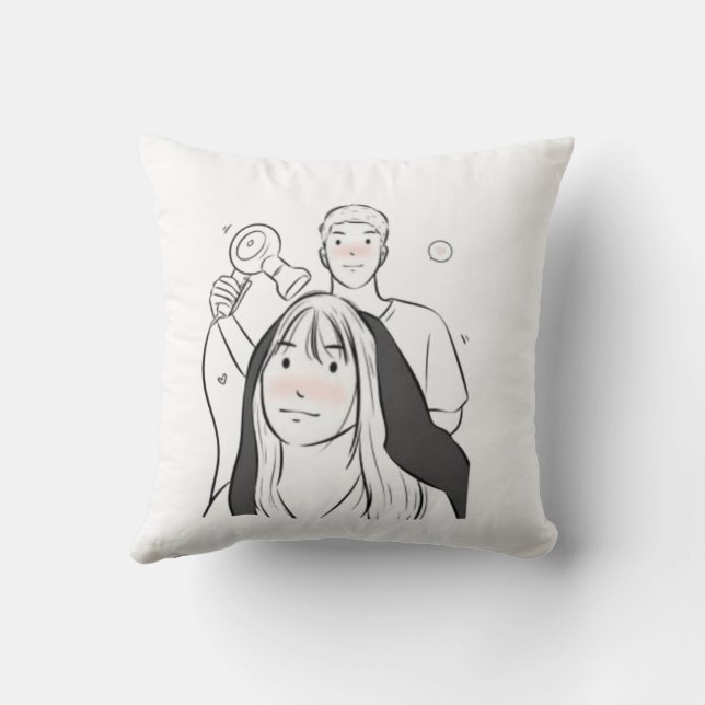 Romantic Anime Couple Coussin - Cute Love Cadeau (Verso)