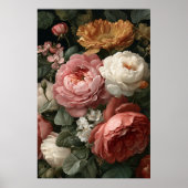 Romantic Antique Dark Moody Floral Art Print  (Voorkant)