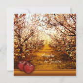 Romantic Apple Orchard Wedding Invitation Kaart (Voorkant)