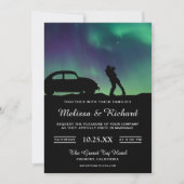 Romantic Aurora Galaxy Couple Wedding Invitation Kaart (Voorkant)