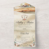 Romantic Autumn Pumpkin Monogram | Old Barn Invita All In One Uitnodiging (Binnen)