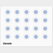 Romantic Baby Blue Button Love & Thank Ronde Sticker (Vel)