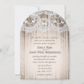 Romantic Barn Wood en Lace Elegant Wedding Kaart (Voorkant)