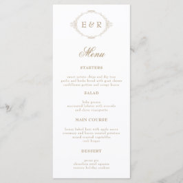 Romantic Baroque Ornate Frame Wedding Invitation Menu