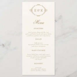 Romantic Baroque Ornate Frame Wedding Invitation Menu