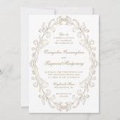 Romantic Baroque Ornate Frame Wedding Kaart (Voorkant)