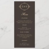 Romantic Baroque Ornate Frame Wedding Menu Card (Devant)