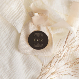 Romantic Baroque Ornate Frame Wedding Ronde Sticker