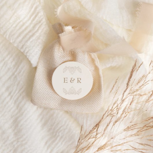 Romantic Baroque Ornate Frame Wedding Ronde Sticker