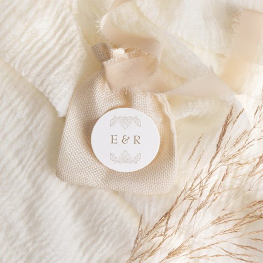 Romantic Baroque Ornate Frame Wedding Ronde Sticker