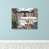 Romantic Bathroom Wall Verpakt Canvas Afdruk (Insitu (Houten vloer))