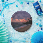 Romantic Beach at Dusk Papieren Bordje (Feest)