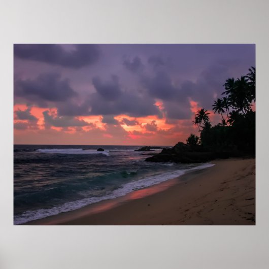 Romantic Beach at Dusk Poster (Voorkant)