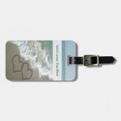 Romantic Beach Hearts Bagagelabel (Voorkant horizontaal)