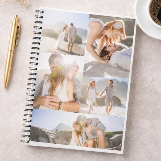Romantic Beach Photo Collage Notitieboek