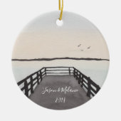 Romantic Beach Sunset Keramisch Ornament (Voorkant)