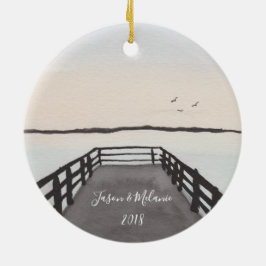 Romantic Beach Sunset Keramisch Ornament