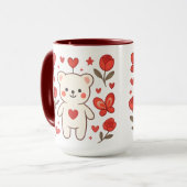 Romantic Bear Heart Ceramic Mug Mok (Voorkant links)