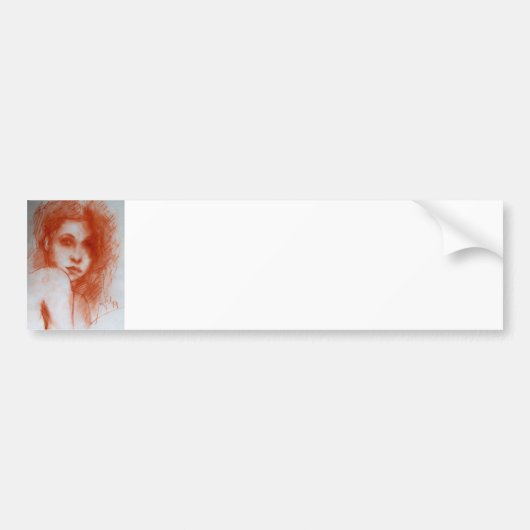 ROMANTIC BEAUTY/Vrouw portret Sepia Brown Bumpersticker (Voorkant)