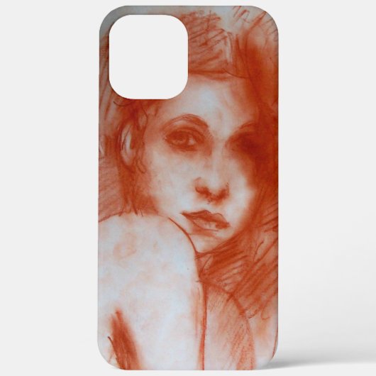 ROMANTIC BEAUTY/Vrouw portret Sepia Brown Case-Mate iPhone Case (Achterkant)