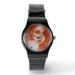 ROMANTIC BEAUTY/Vrouw portret Sepia Brown Horloge