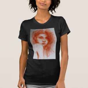 ROMANTIC BEAUTY/Vrouw portret Sepia Brown T-shirt
