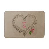 Romantic beige Heart in de zand Badmat (Voorkant)