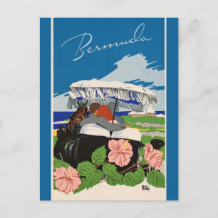 Romantic Bermuda retro vintage Briefkaart