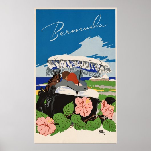 Romantic Bermuda retro vintage reisadvertentie Poster (Voorkant)