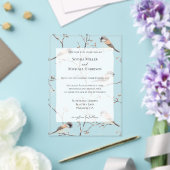 Romantic Birds in a Tree Wedding Acryl Uitnodigingen (Insitu (Huwelijk))