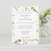 Romantic Birds in a Tree Wedding Kaart (Staand voorkant)