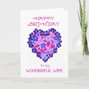 Romantic Birthday Card for a Wife - Flower Power Kaart