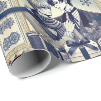 Romantic BL Manga Christmas Wrapping Paper Cadeaupapier