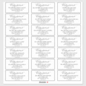 Romantic Black Calligraphy Guest Adresetiketten Sticker (Vel)