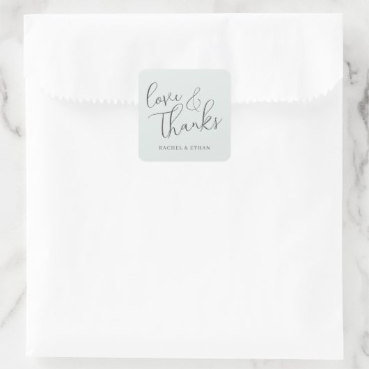 Romantic Black Cursive Love Thanks Sticker (Tas)