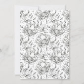 Romantic Black Floral Baby shower Invitation Kaart (Achterkant)