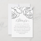 Romantic Black Floral Wedding Guest Detail (Voorkant)