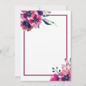 Romantic Black & Pink Floral Script Weduwen Bedankkaart (Achterkant)