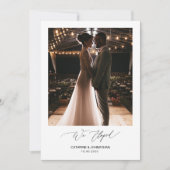 Romantic Black Script, Wedding Elopement Kaart (Voorkant)