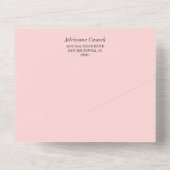 Romantic Bleek roze foto bruiloft All In One Uitnodiging (Achterkant)