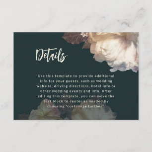 Romantic Blooms Elegant Floral Wedding Details Informatiekaartje