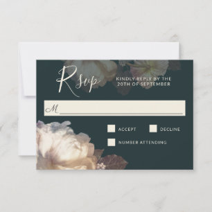 Romantic Blooms Elegant Floral Wedding RSVP Kaartje