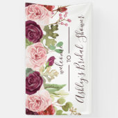 Romantic Blooms Shower Welkomstbanner Spandoek (Verticaal)