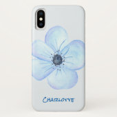 Romantic Blue Flower Waterverf - Aangepaste naam Case-Mate iPhone Case (Achterkant)