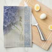 Romantic Blue Hydrangeas Theedoek (Quarter Fold)