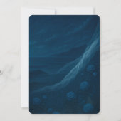 Romantic Blue Moonlit Beach Rehearsal Dinner Kaart (Achterkant)