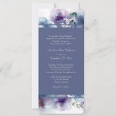 Romantic Blue Waterverf Floral Wedding Kaart (Voorkant)