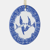 Romantic Blue & White Willow Foto Birds Wedding Keramisch Ornament (Rechts)