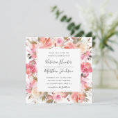Romantic Blush Bloom Floral Wedding Invitation Kaart (Staand voorkant)